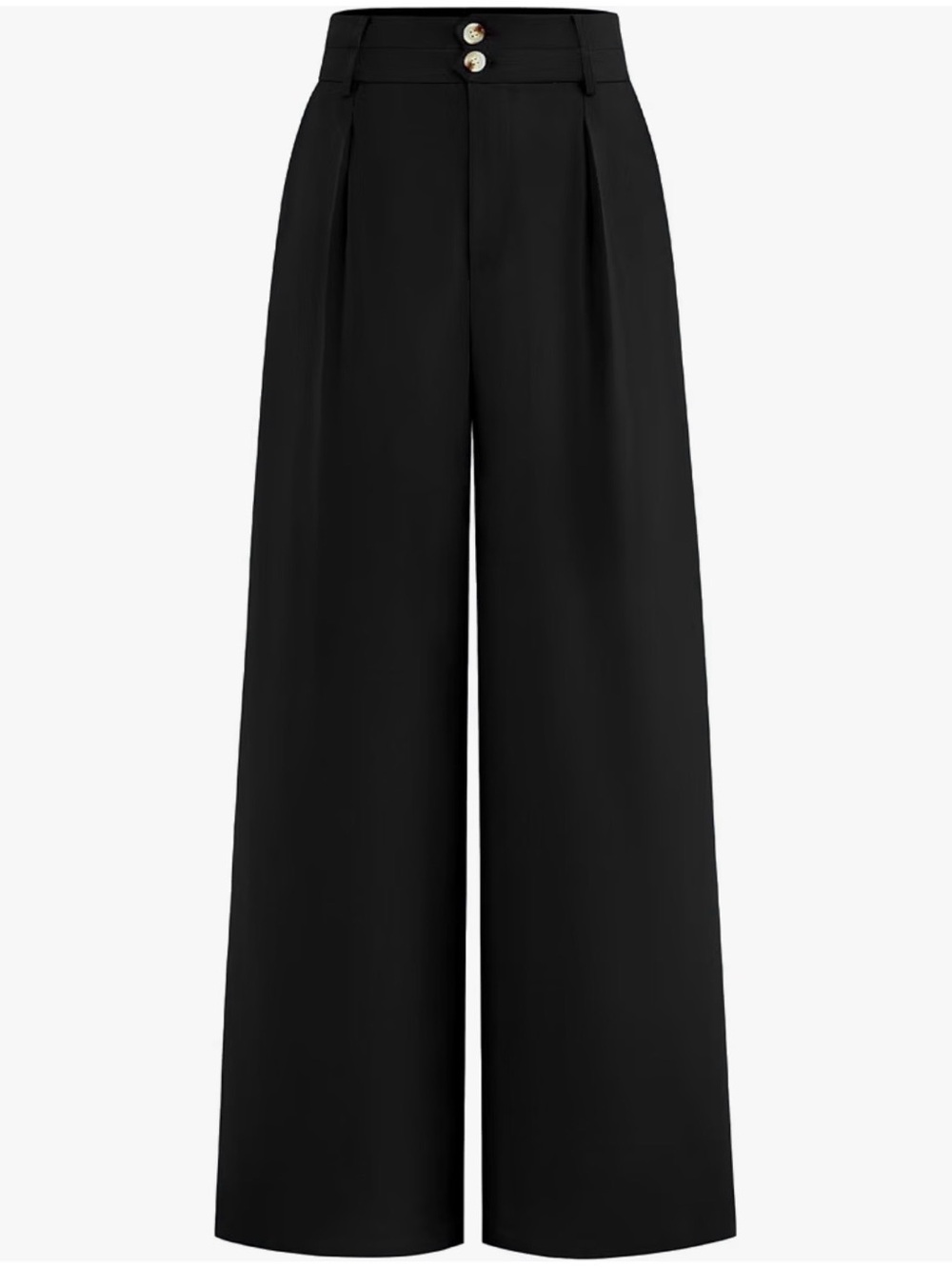 Black High-Waist Wide-Leg Dress Pants / Trousers